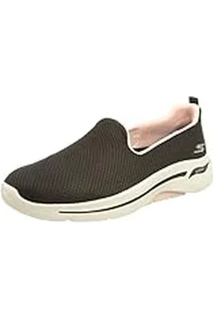 Skechers GO WALK ARCH FIT GRATEFUL, Zapatillas para Mujer, Black Textile / Pink Trim, 40 EU