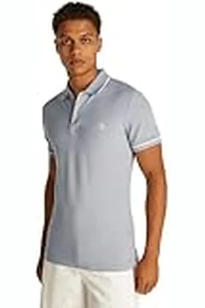 Calvin Klein Polo de manga corta Hombre Tipping Slim Fit, Morado (Aleutian), XXL