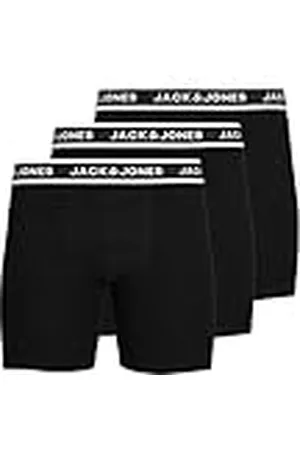 JACK & JONES JACSOLID Boxer Briefs 3 Pack, Negro/Paquete: Negro-Negro, XXL Hombres