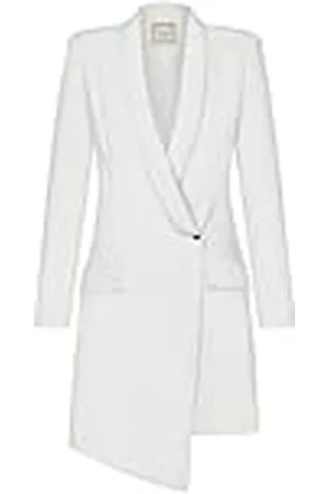 Swing | L Swing Moda Mujer Elegante Negocios Tubo Festivo Fiesta Coctel | Mini Noche | Vestido de Manga Larga | Cuello en V | Corto | Blanco | 40