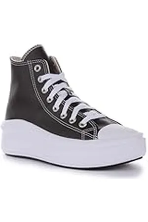 Converse Chuck Taylor All Star Move Platform FOUNDATIONAL Leather, Sneaker Mujer, Negro, Blanco , 37.5 EU