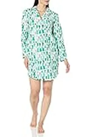 Amazon Camisón de Franela con Cuello Solapa (Disponible en Tallas Grandes) Mujer, , S