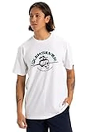Quiksilver Skull Lines SS Camiseta, White, S Hombre