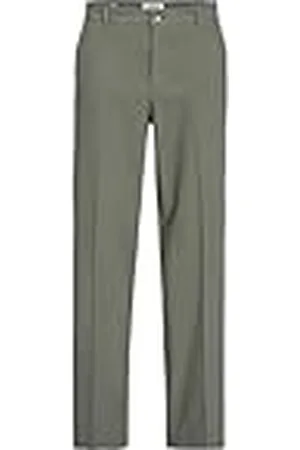 JACK & JONES Jpstkarl Jjpierre Linen Blend Chino Pantalón, Verde ágave, 33W x 34L para Hombre