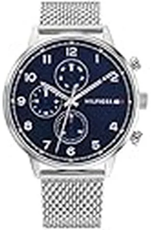 Tommy Hilfiger Reloj Analógico de Cuarzo multifunción para Hombre con Correa en Acero Inoxidable Plateada - 1792078