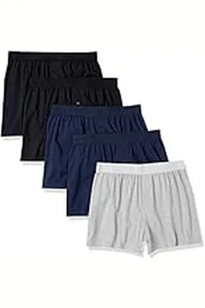 Amazon Bóxer de Punto de algodón (Disponibles en Tallas Grandes y Largos Especiales) Hombre, Pack de 5, , XL