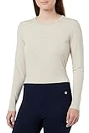 Champion Legacy EVO W – Jersey elástico de poliéster L-S Camiseta de Manga Larga, Gris Plateado, XS para Mujer