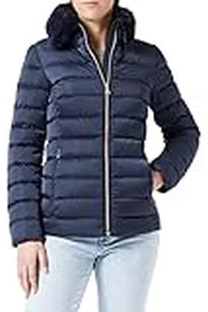 Geox W Bettanie Capa de Pluma, Black Iris, 40 para Mujer