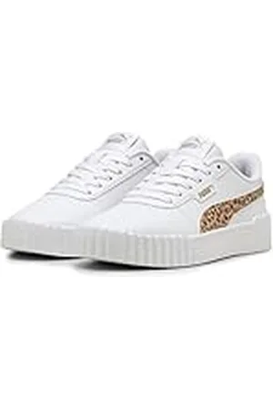 PUMA Carina 3.0 Animal JR, Zapatillas, White-Light Sand Gold, 37 EU