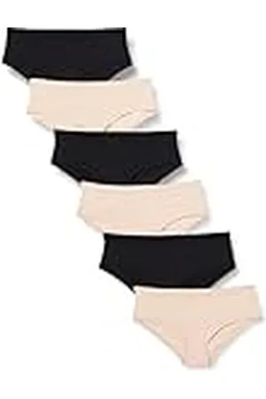 Amazon Ropa Interior de Microfibra (Estilo Hípster y Tanga, Disponible en Tallas Grandes) Mujer, Pack de 6, , 36