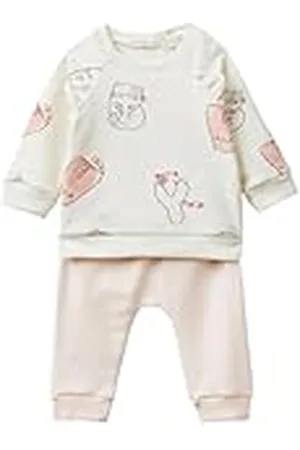 Benetton Comp(Camiseta+pantalón) 35jlak00t, Color Blanco, 50 cm Unisex bebé