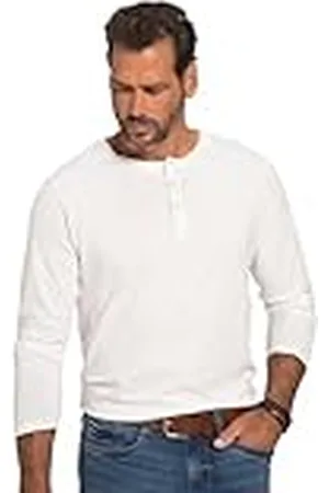 JP 1880 Henley, básico, Camiseta, Manga Larga, Tapeta de Botones, hasta la Talla 8 XL 5XL 702555200-5XL