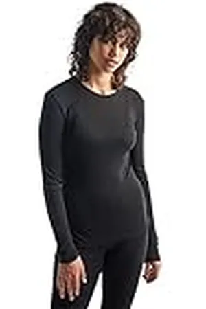 Icebreaker Wmns 175 Everyday LS Crewe Camiseta Térmica para Mujer, Mujer, Black, XS