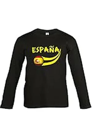 Supportershop – Camiseta de fútbol – España – para niño, SPAINLSJBLK, Noir (Noir M/L), 12 años