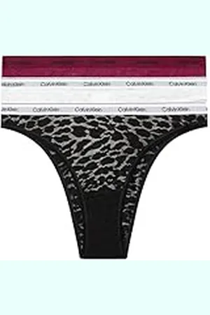 Calvin Klein Pack de 3 Braguitas Tipo Tanga con Encaje para Mujer, , L