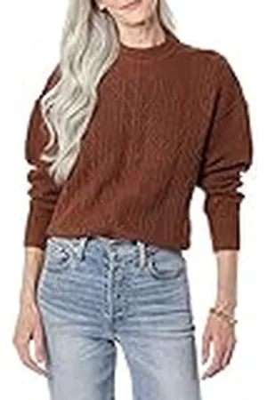 Amazon Jersey Moderno de Cuello Redondo y Punto Trenzado Suave Al Tacto (Disponible en Tallas Grandes) Mujer, , XXL