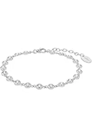 QS by s.Oliver Pulsera de plata esterlina 925 joyería del brazo de las señoras, con zirconia cúbico synth., 16+4 cm, plata, Viene en caja de regalo de joyería