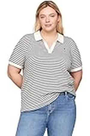 Tommy Hilfiger Polo de manga corta Mujer Curve Corte holgado, Mehrfarbig (Multicolor), 48