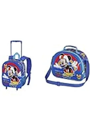 Disney Mickey Mouse Freestyle - Mochila 3D con Ruedas Pequeña + Bolsa Portamerienda 3D