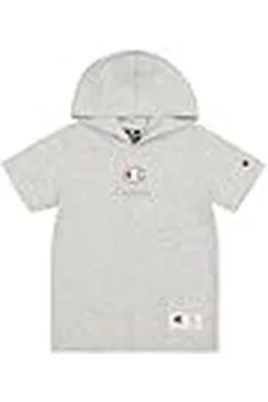 Champion Legacy Retro Sport B (306855) - Camiseta con capucha SS, Gris Melange, 9-10 años (M) Niño FW24