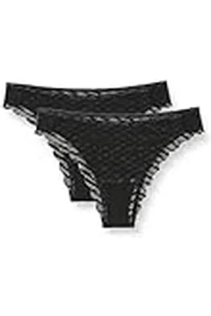Sloggi Mujer Zero Lacy H Tiny Tanga 2P, Negro