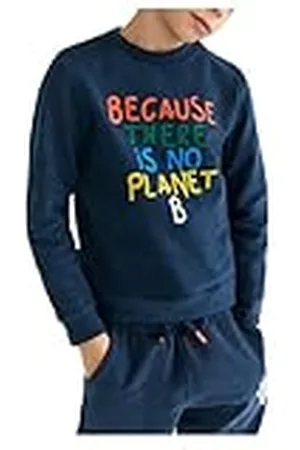 ECOALF Sudadera Niño Sienalf, de Algodón, Tejido Reciclado, Sudadera Algodón Niño, Sudadera con Manga Larga, Sudadera Básica, Talla 6 años, Color Azul Añil