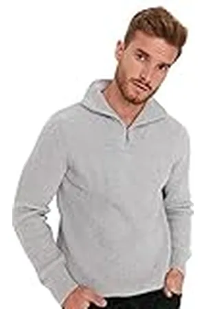 Trendyol Suéter Regular Liso de Cuello Alto Sudadera, , M para Hombre
