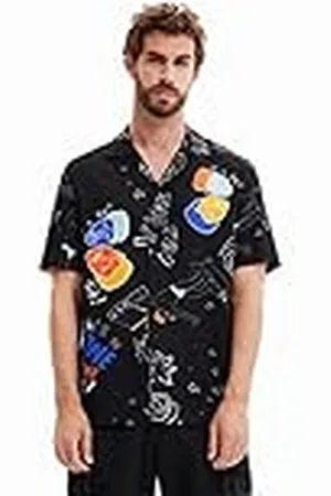 Desigual CAM_Ron 2000 Black Camiseta, , XL para Hombre