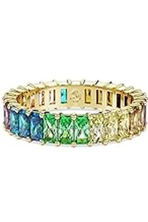 Swarovski Anillo Matrix, Talla baguette, , Baño tono oro, 52