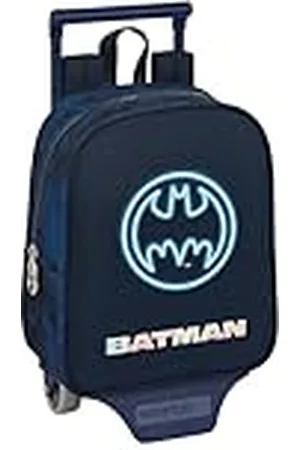 Safta BATMAN LEGENDARY - Mochila Guardería con Carro, Ideal para Niños de Diferentes Edades, Cómoda y Versátil, Calidad y Resistencia, 22x10x27 cm, Color