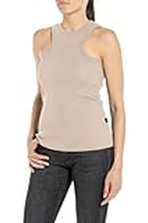 Replay Camiseta de Tirantes de Corte Alto para Mujer, Beige (Light Beige 893), L