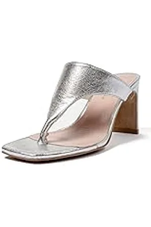 L37 Handmade Shoes Sayonara, Sandalia de tacón Mujer, Plata, 36 EU