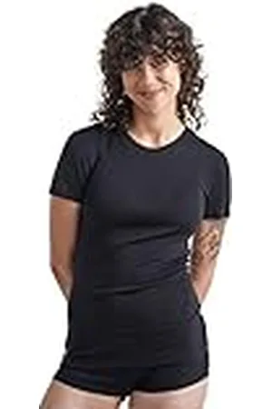 Icebreaker Wmns 175 Everyday SS Crewe Camiseta Térmica para Mujer, Mujer, Black, M