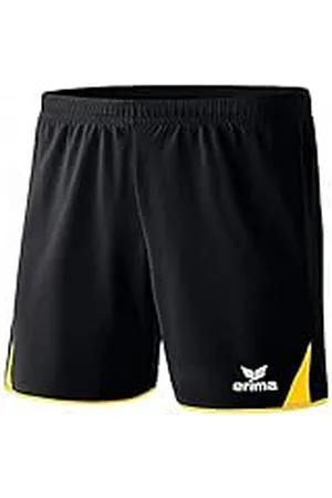 Erima Classic 5 Cubos Pantalón Corto, Unisex niños, Negro/Amarillo, XS