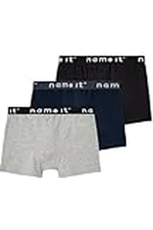 NAME IT Nkmboxer 3P Noos Pantis, Black/Pack:w/Grey Mel. + Dark Sapp, 86 para Niños