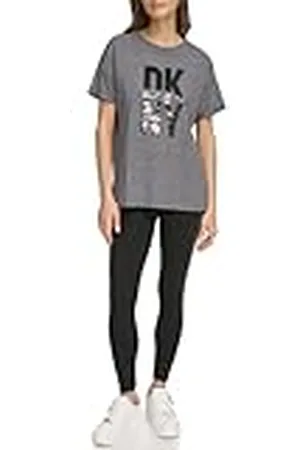 DKNY SPORT Camiseta con Logotipo de Lentejuelas Stacked, , S para Mujer