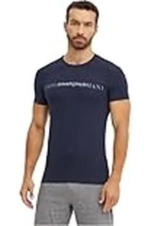 Emporio Armani Camiseta de Goma Pixel Logo Crew Neck, , M Hombres
