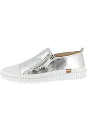 Andrea Conti Damen Low Top Sneaker, Zapatillas Mujer, Plata, 39 EU