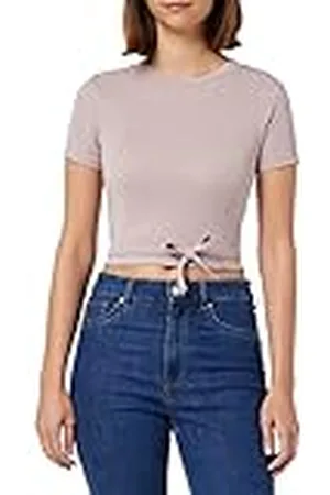 Koton Tie Belt-Camiseta de Manga Corta con Purpurina, , XS para Mujer