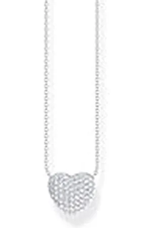 Thomas Sabo KE2277-051-14-L45V - Collar y colgante en forma de corazón con piedras blancas de plata 925 reciclada (40,00-45,00 cm), L45V, Plata esterlina, Circonia cúbica