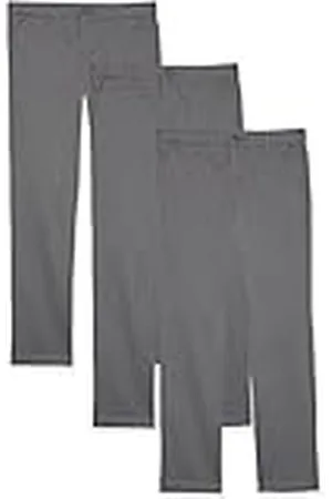 Amazon Pantalones Chinos Uniformes con Parte Delantera Plana Niña, Pack de 3, , 12 años Grande