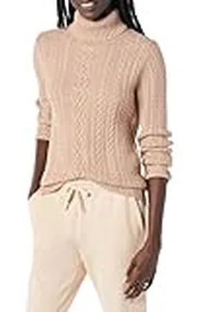 Amazon Jersey de Cuello Vuelto y Punto Cable de Tipo Pescador (Disponible en Tallas Grandes) Mujer, , L