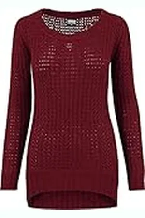 Urban classics Ladies Long Wideneck Sweater Suéter, Rojo (Burgundy), XS para Mujer