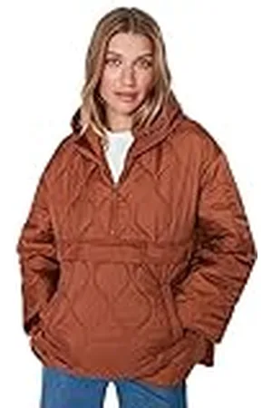 Trendyol Hood Plain Oversize Winter Jacket Abrigo, , XS para Mujer