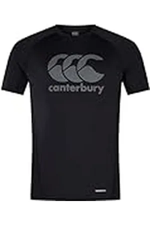 Canterbury Large Logo Superlight Camiseta para Hombre, Black/Gunmetal Grey, XXL