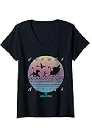Disney The Lion King Hakuna Matata 90s Circle Camiseta Cuello V