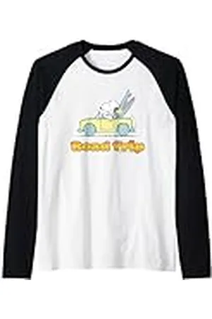 Peanuts Snoopy Woodstock Road Trip Verano Aventura Retro Camiseta Manga Raglan