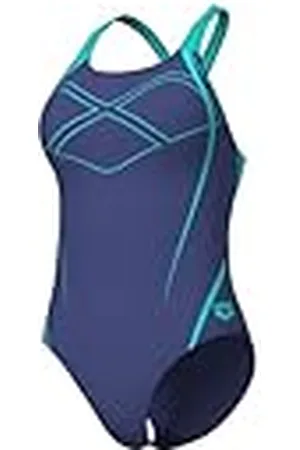 Arena Feel Graphic Swim Pro Back Traje de Baño para Mujer, Bañador de Secado Rápido, Deportivo en Tejido Maxfit Eco Resistente al Cloro y a la Sal con Protección UV UPF 50+