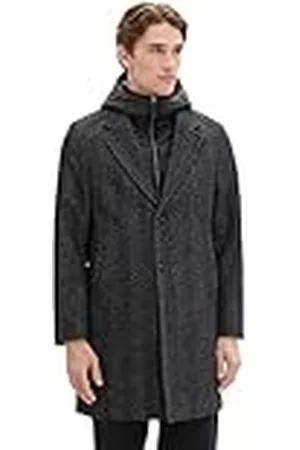 TOM TAILOR 1037348 Abrigo de Lana, 32522-Deep Herringbone Structure, XL para Hombre