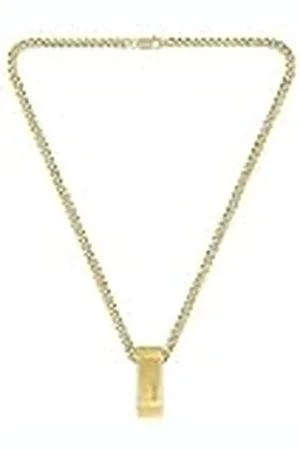 HUGO BOSS Jewelry Collar de Cadena para Hombre Colección CARTER en Oro Amarillo con una Placa Grabada - 1580319